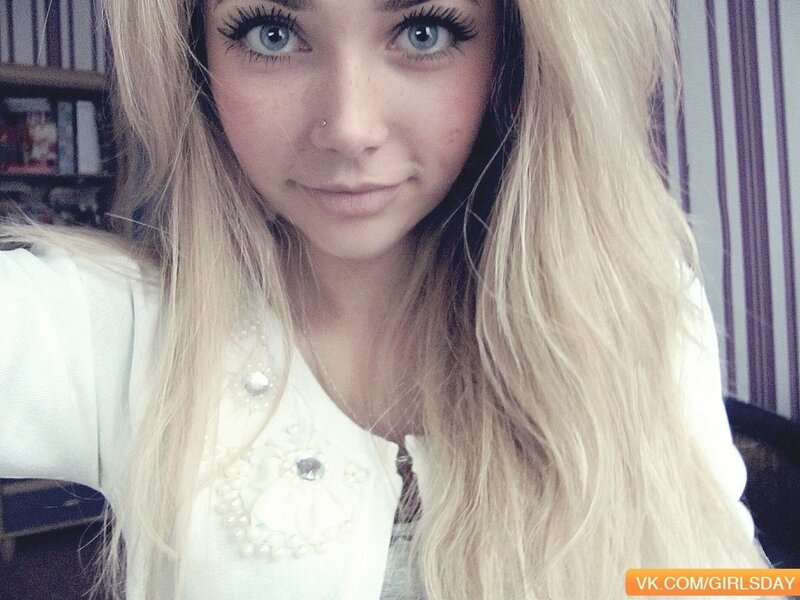 blonde woman with blue eyes