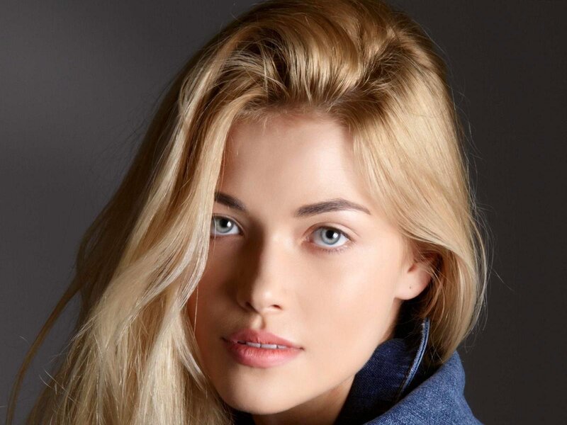blonde woman with blue eyes