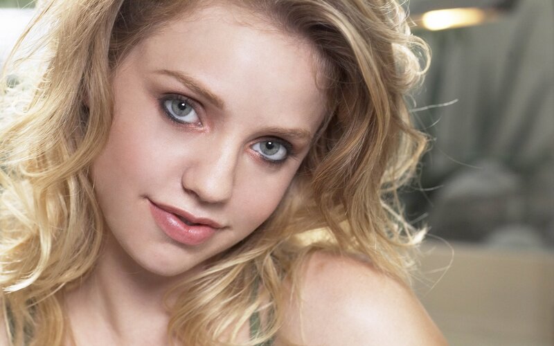 blonde woman with blue eyes