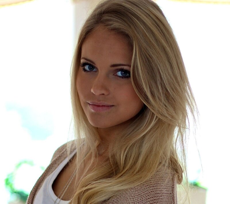 blonde woman with blue eyes
