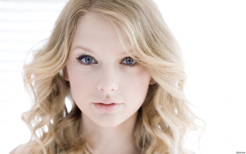 blonde woman with blue eyes