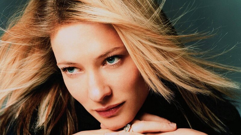blonde woman with blue eyes