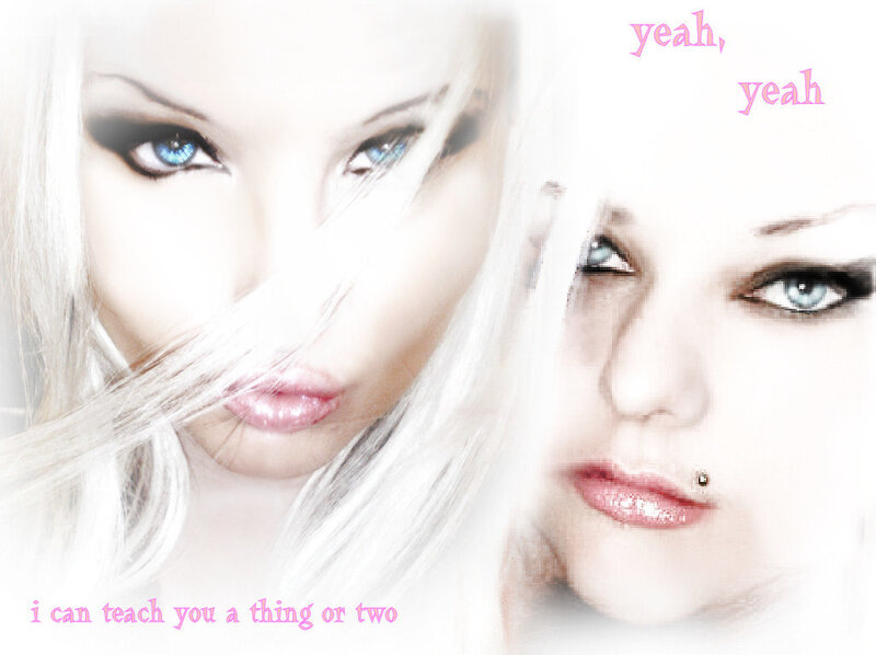 blonde woman with blue eyes