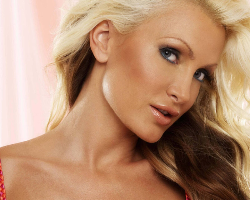 blonde woman with blue eyes