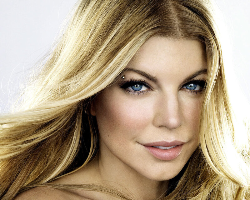blonde woman with blue eyes