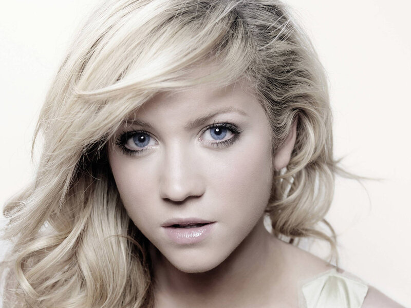 blonde woman with blue eyes