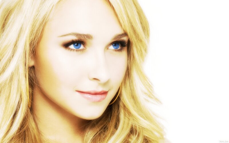 blonde woman with blue eyes