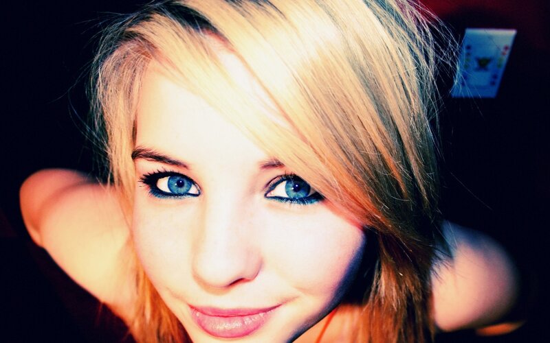 Blonde Woman with Blue Eyes — Intimate, Night