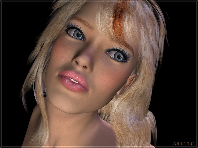 Blonde Woman with Blue Eyes — Neutral, 3d Render
