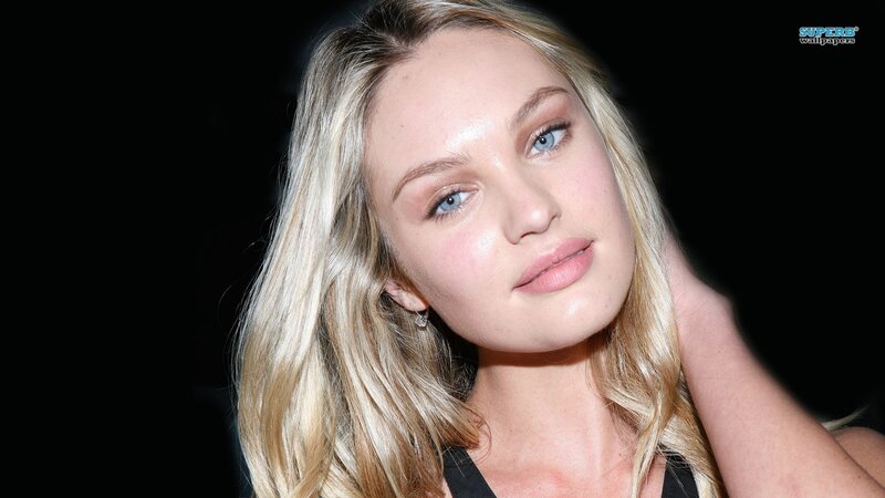 Blonde Woman with Blue Eyes — Neutral, Photograph, Earring, Black Top