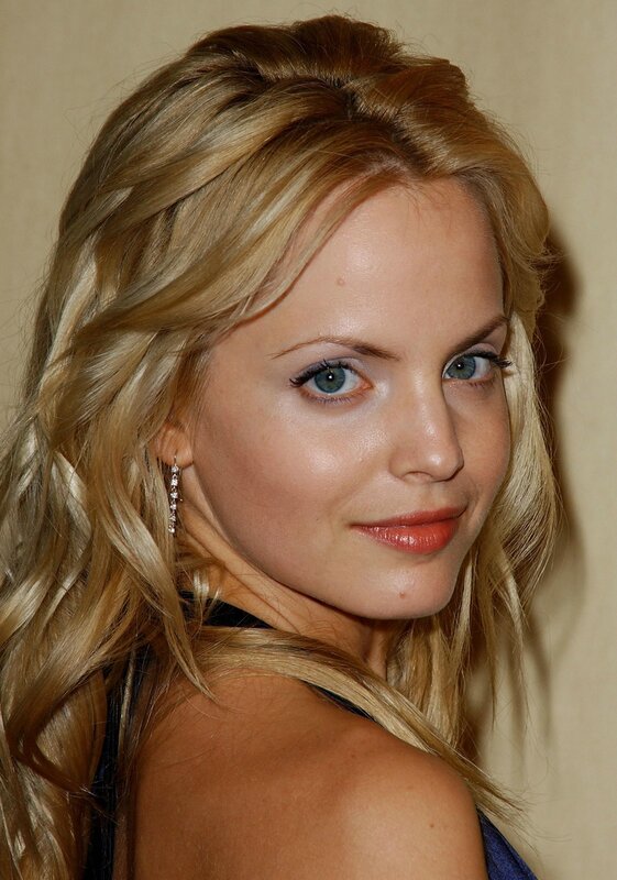 Blonde Woman with Blue Eyes — Neutral, Photograph, Earring