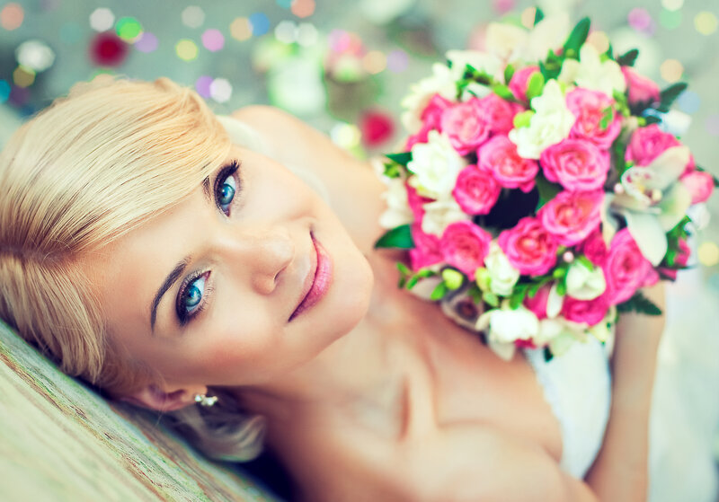 Blonde Woman with Bouquet