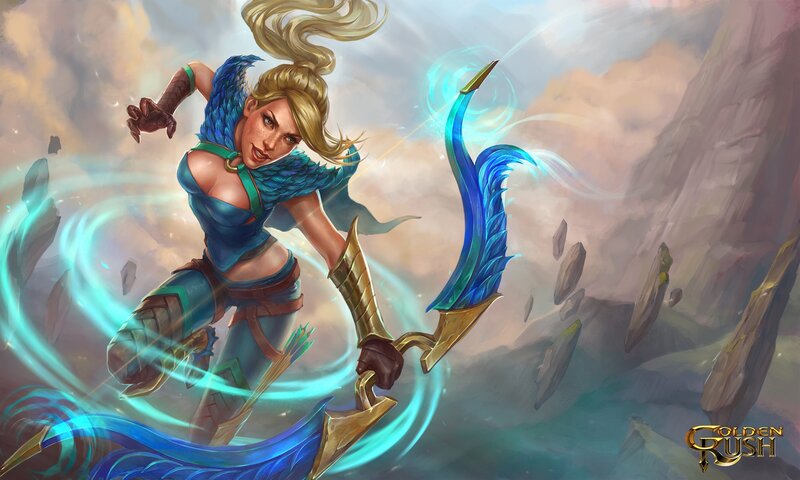 Blonde Woman with Bow — Blue, Dramatic
