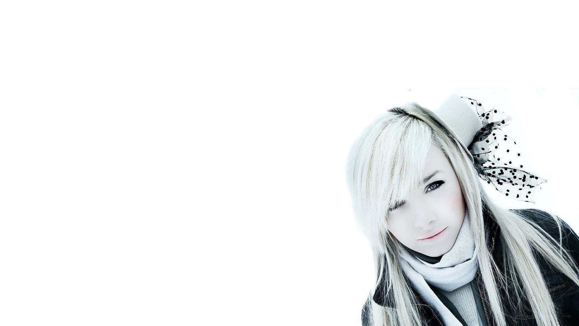 blonde woman with bow