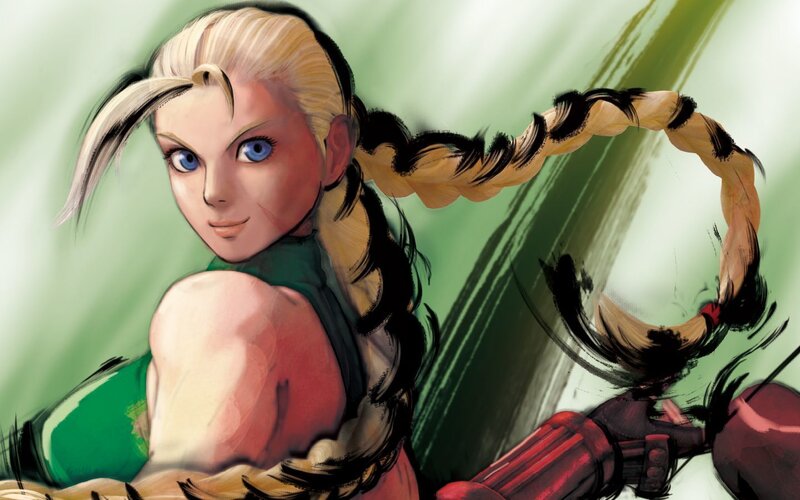 Blonde Woman with Braid — Green
