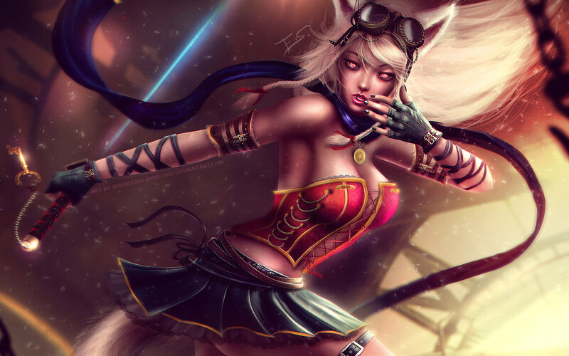 Blonde Woman with Cat Ears — Red