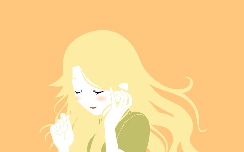 blonde woman with closed eyes