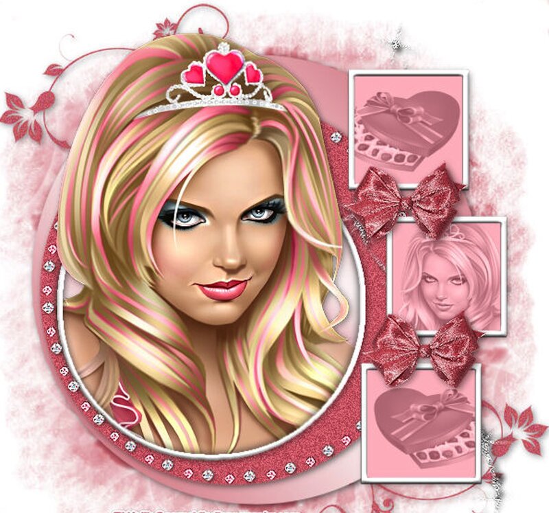 Blonde Woman with Crown — Pink