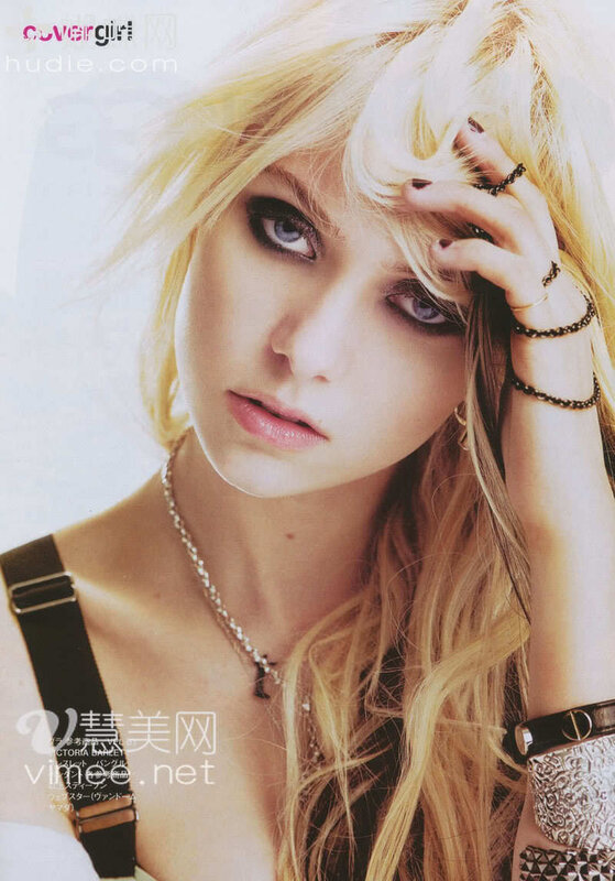 blonde woman with dark makeup