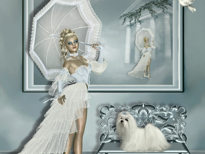 Blonde Woman with Dog