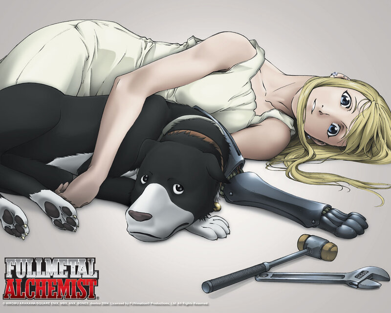 Blonde Woman with Dog — White