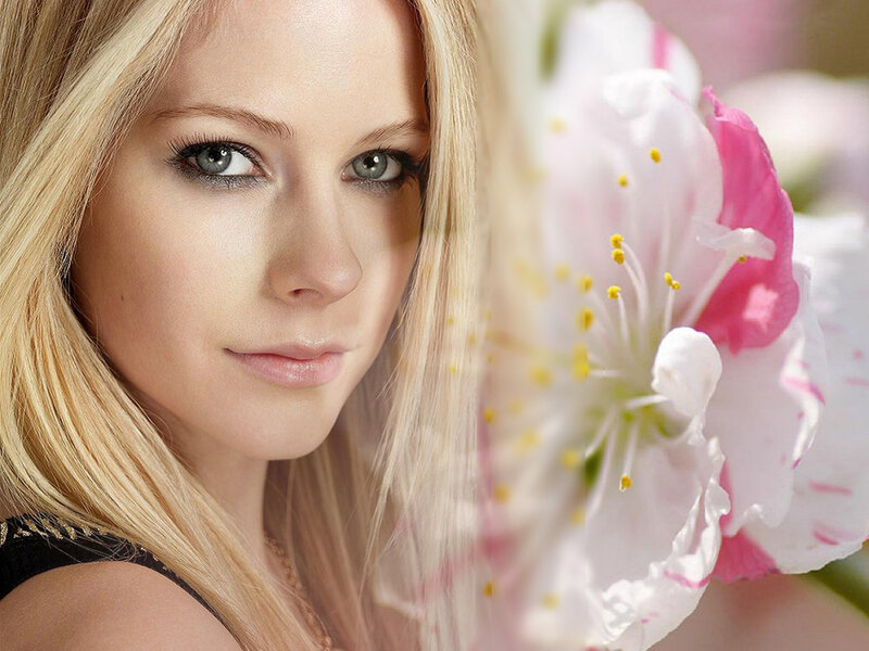Blonde Woman with Flower — Pink