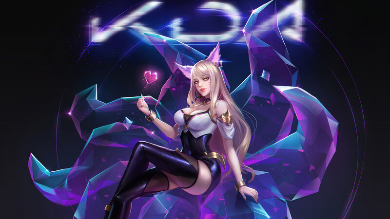 Blonde Woman with Fox Ears — Purple, Dramatic