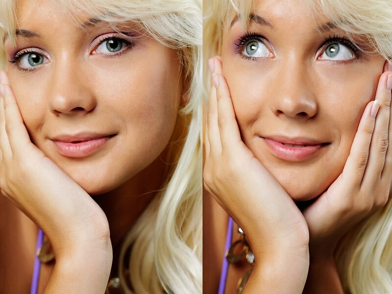 Blonde Woman with Green Eyes — Calm, Photograph