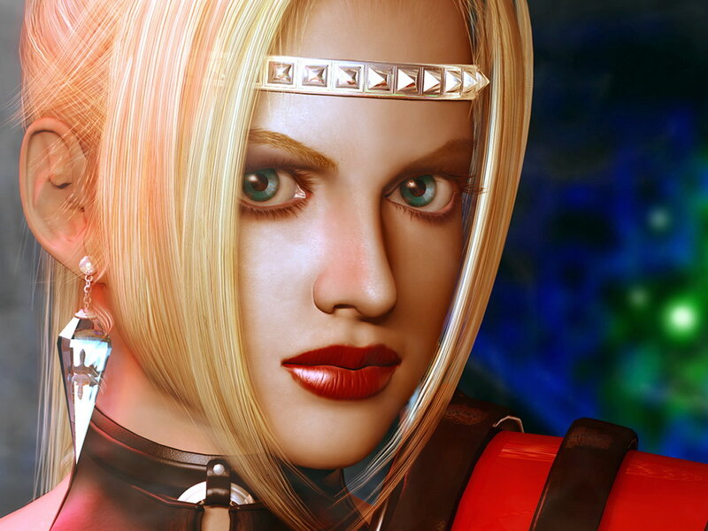 Blonde Woman with Green Eyes — Intense