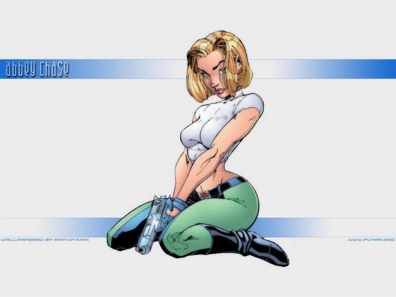 Blonde Woman with Gun — White