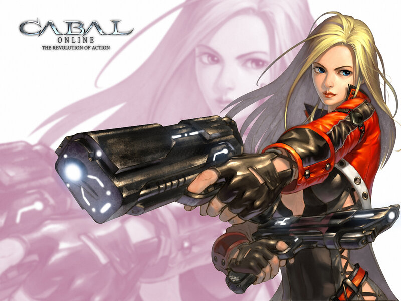 Blonde Woman with Guns — White