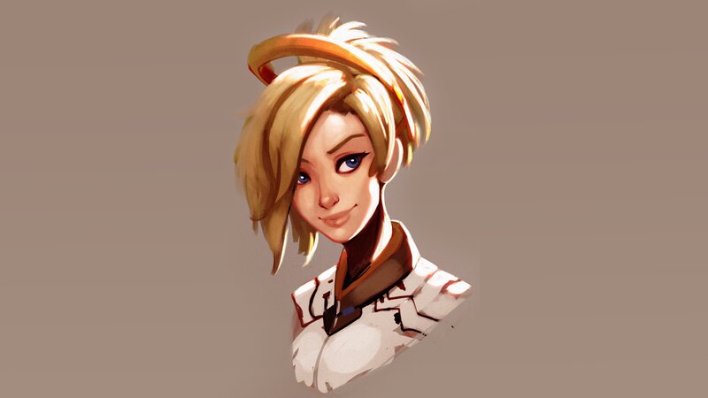Blonde Woman with Halo — Beige