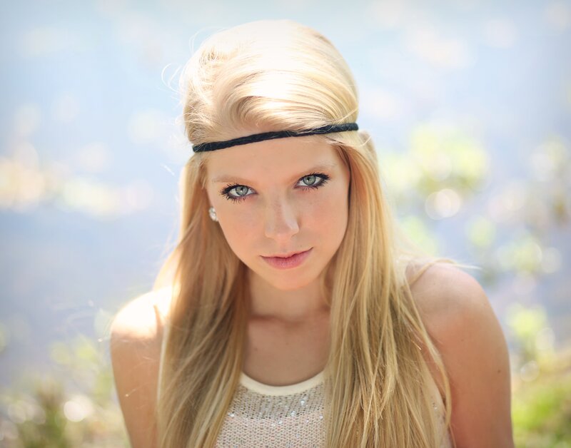 blonde woman with headband