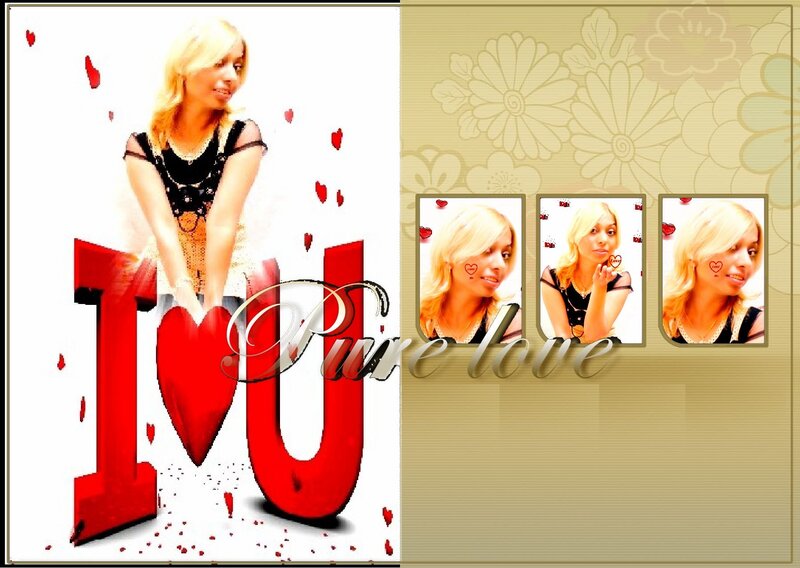 Blonde Woman with Hearts — Red