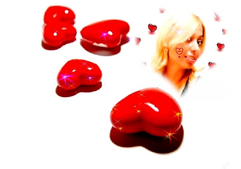 Blonde Woman with Hearts