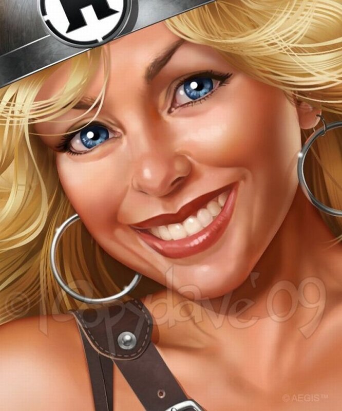 blonde woman with helmet