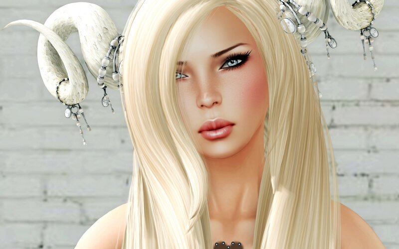 Blonde Woman with Horns — Neutral