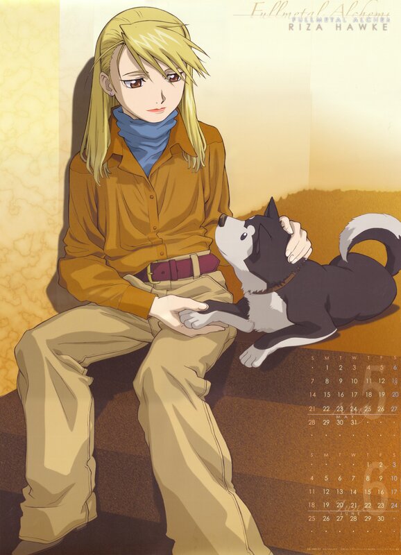 Blonde Woman with Husky
