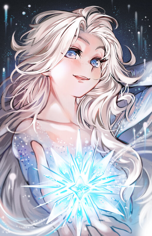 Blonde Woman with Ice Magic