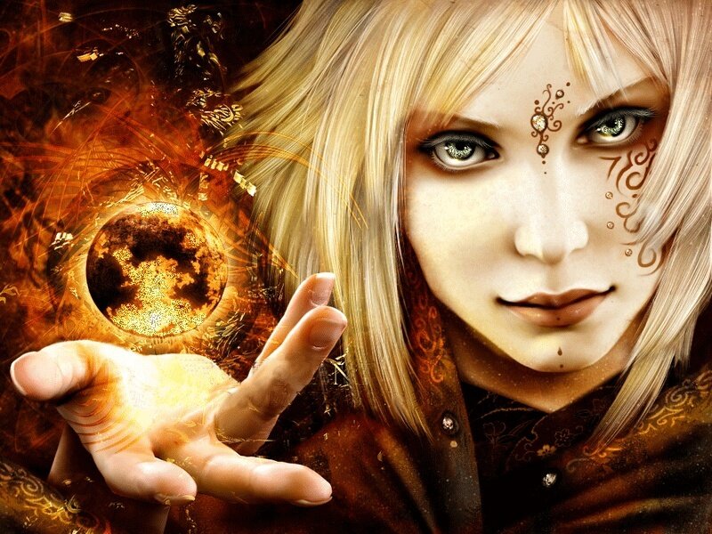 Blonde Woman with Magic — Brown