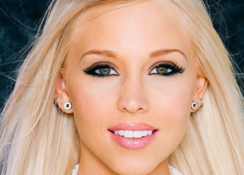blonde woman with makeup