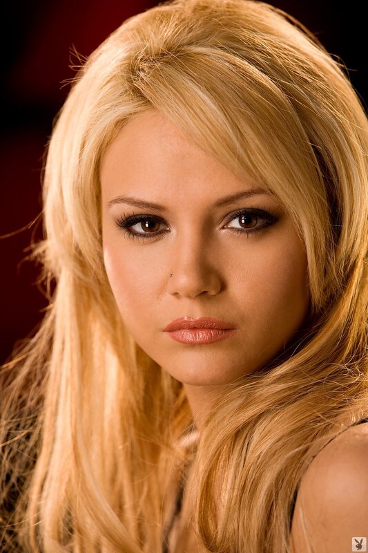 blonde woman with makeup