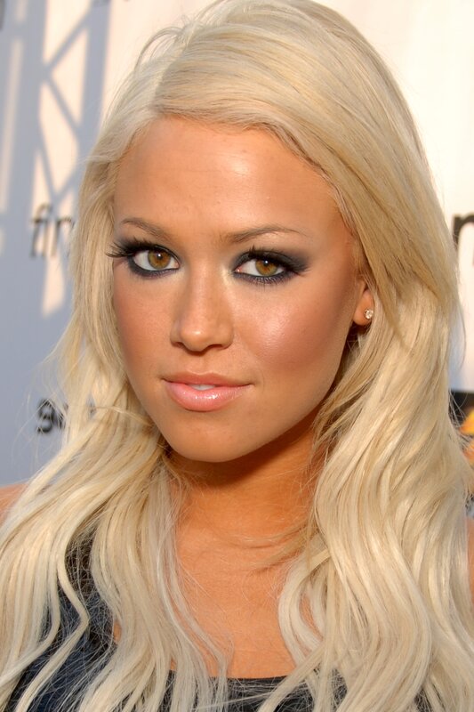 blonde woman with makeup