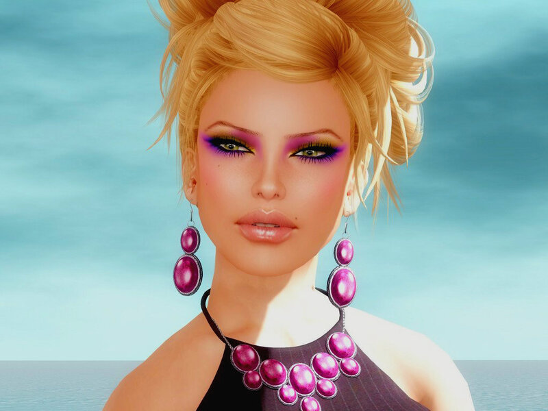 Blonde Woman with Makeup — Pink, Serene