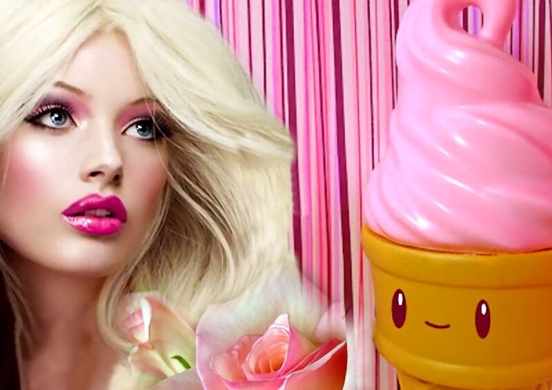 Blonde Woman with Pink Makeup — Vibrant