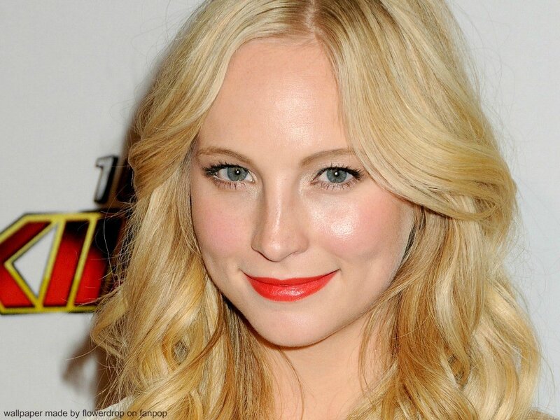 blonde woman with red lipstick