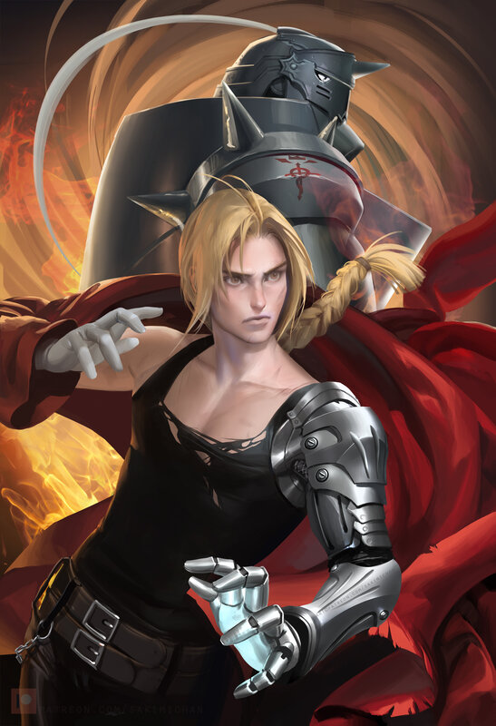 Blonde Woman with Robot — Red