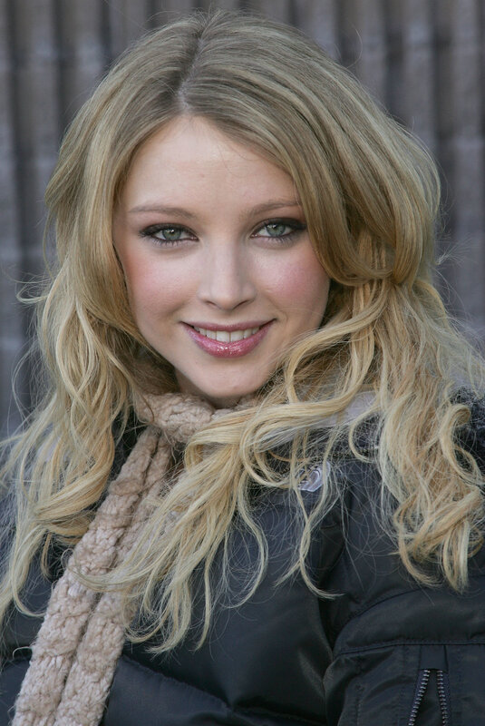 blonde woman with scarf