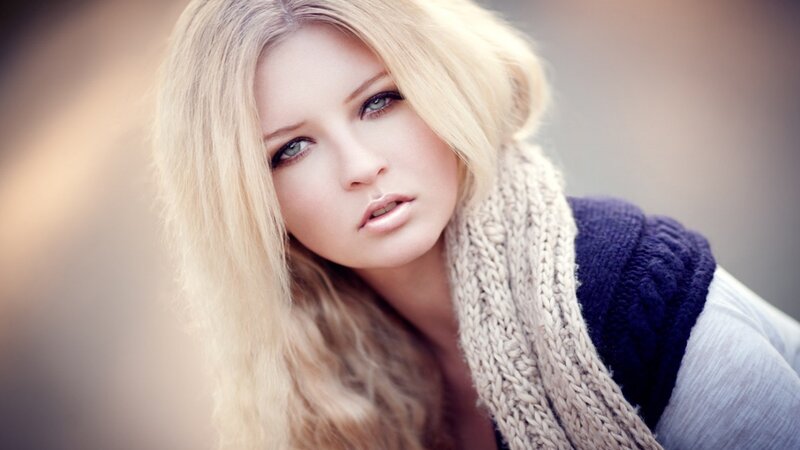blonde woman with scarf