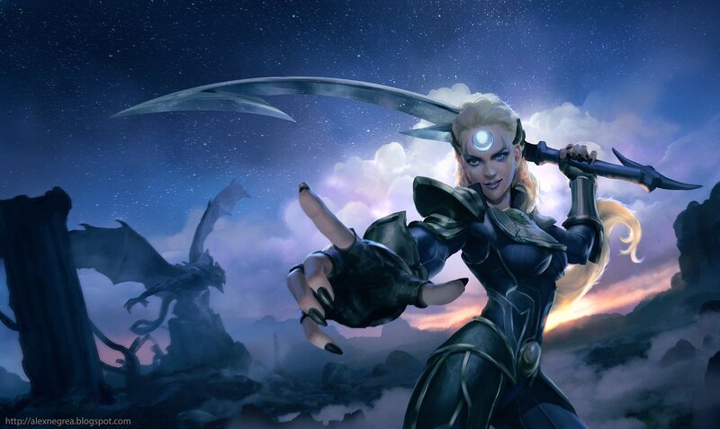 Blonde Woman with Scythe